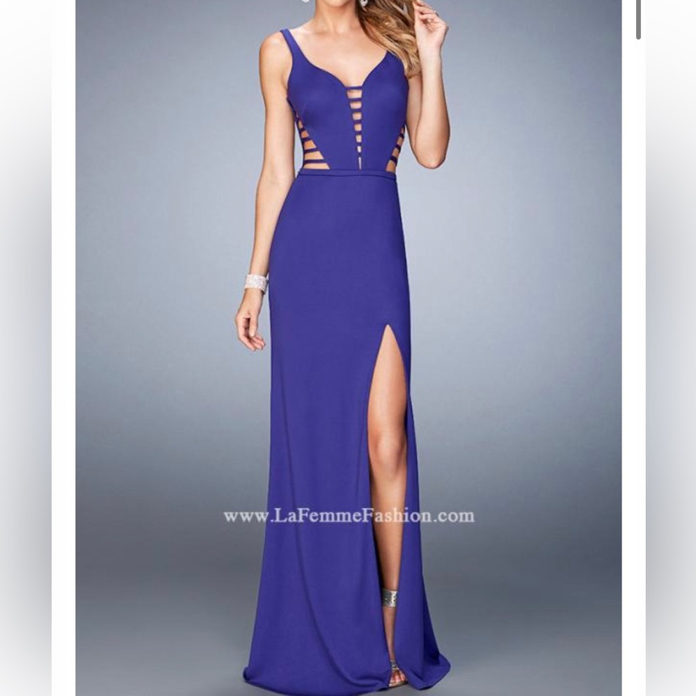 La Femme Blue Prom Dress